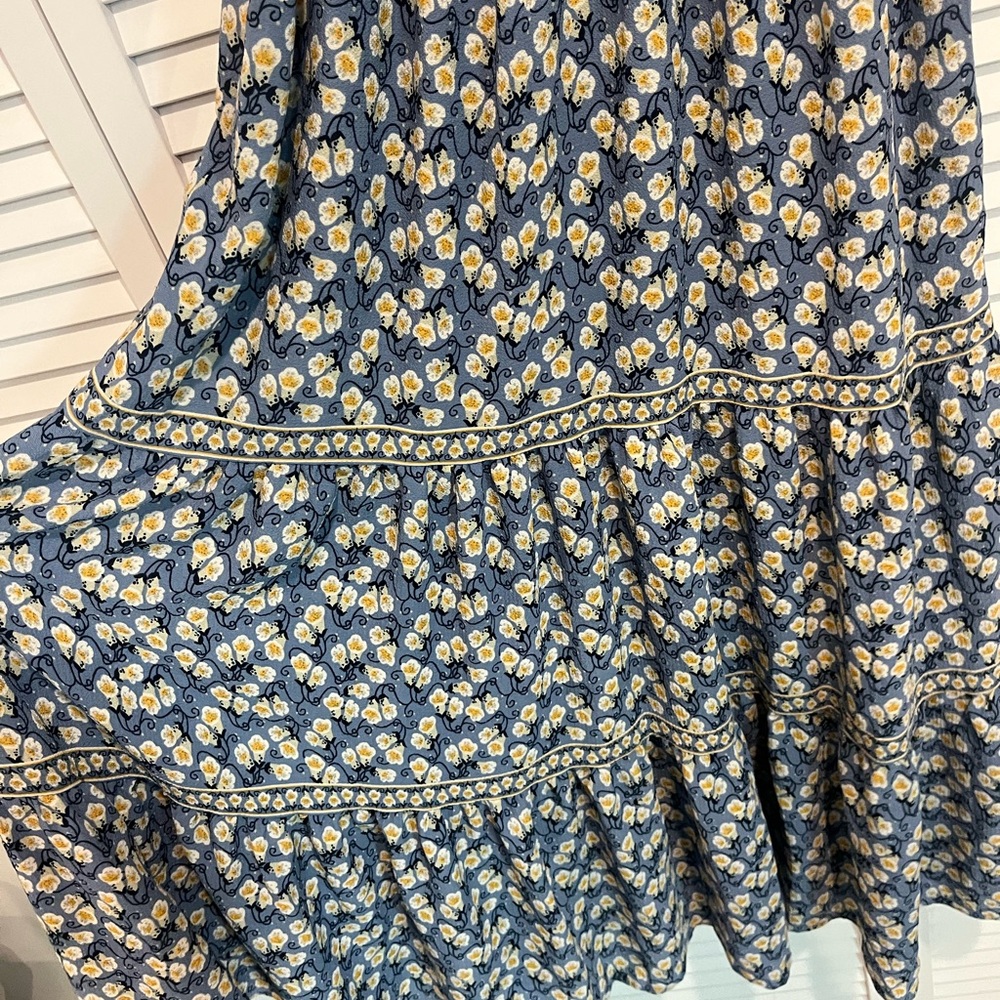 Blue & Yellow Floral Maxi Dress